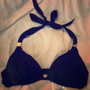 Victoria’s Secret Halter Bikini Top BLACK - Gold M